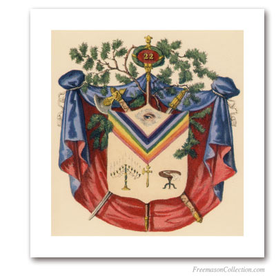 Coat of Arms of Prince of Libanus. 1837. 22° Grado del Rito Escocés. Masonic Art