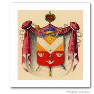 Coat of Arms of Knight of Saint Andrew. 1837. 29° Grado del Rito Escocés. Masonic Art