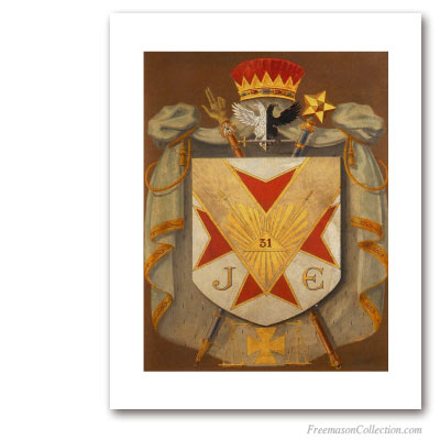 Armorial of Inspector Inquisitor. Circa 1930. 31° Grado del Rito Escocés. Masonic Art