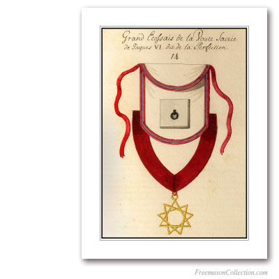 Regalia. Perfect Elu. Siglo XIX. 14° Degree. Rito Escocés. Masonic Art