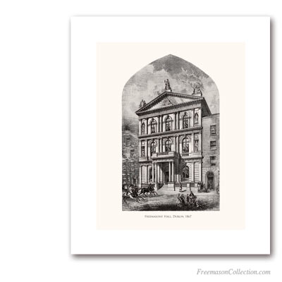 Freemason's Tavern in Dublin. Ireland, 1867. Engraving Siglo XIX. Masonic Art