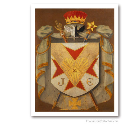 Grand Inspector Inquisitor Commandor Symbolic Coat of Arms. Rito Escocés. Pinturas Masónicas