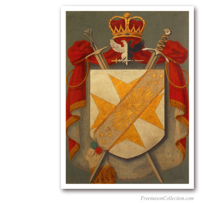 Sovereign Grand Inspector General Symbolic Coat of Arms. 33thDegree Crest. Rito Escocés. Pinturas Masónicas