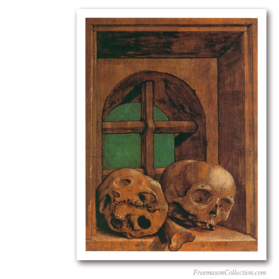 Skulls. Hans Holbein Le Jeune, circa 1530. Pinturas Masónicas