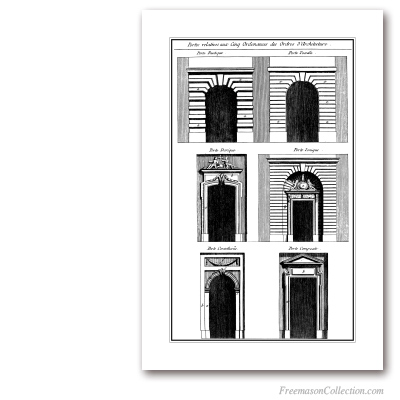 Orders of Architecture: Arches. Encyclopédie Diderot & d'Alembert. Masonic Art
