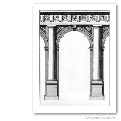 Doric Portico Arch. Encyclopédie Diderot & d'Alembert, 1751-1777. Masonic Art