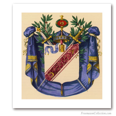 Coat of Arms of Grand Pontiff. 1837. 19° Grado del Rito Escocés. Masonic Art