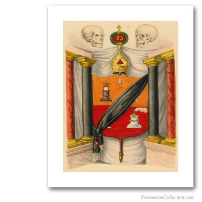 Coat of Arms of Chief of the Tabernacle. 1837. 23° Grado del Rito Escocés. Masonic Art