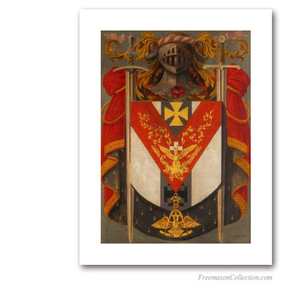 Armorial of Knight Rose-Croix. Circa 1930. 18° Grado del Rito Escocés. Masonic Art