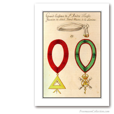 Knight of Saint Andrew Regalia. Siglo XIX. 29° Grado del Rito Escocés. Masonic Art
