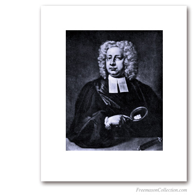 John Theophilus Desaguliers. XVIIIth Century. Portrait. Fondateur. Grande Loge d'Angleterre. franc-maçonnerie Masonic Art