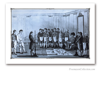 Initiation of an Apprentice. 1809. The Candidate is introduced in the Lodge by the Junior Warden. Masonic Art