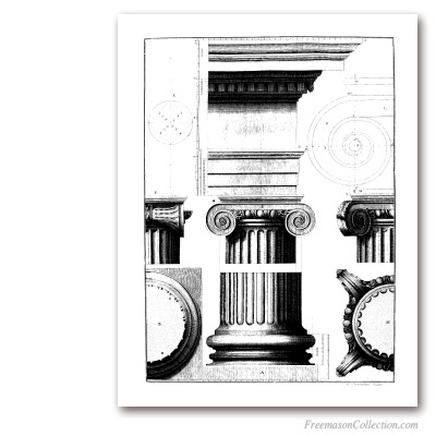 Ionic Column (2). Chastillon, 1684. Ancient Wisdom... Masonic Art