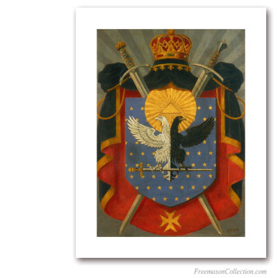 Armorial of Knight Kadosh. Circa 1930. 30° Grado del Rito Escocés. Masonic Art