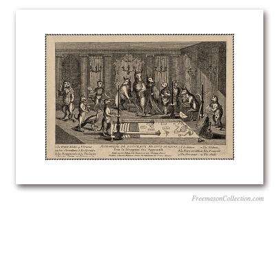Masonic Animals. Reception of Apprentices. 1770. Masonic Satire. Masonic Art