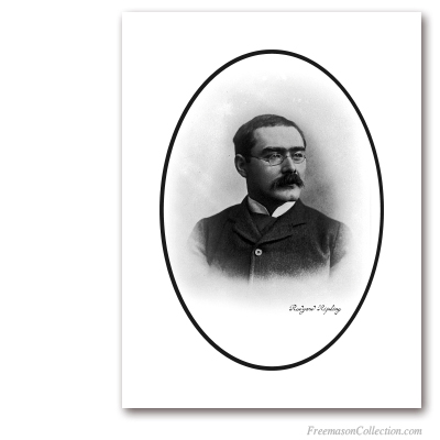 Portrait of Rudyard Kipling (2). Early Siglo XX. Poet and Freemason. Masonic Art