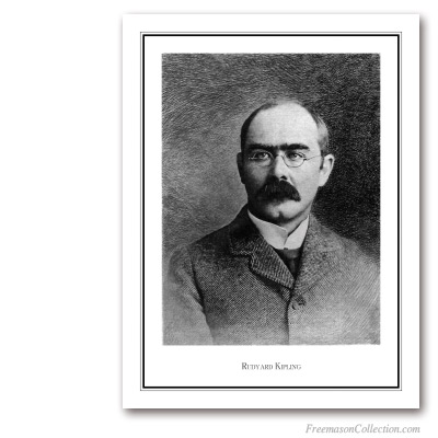 Portrait of Rudyard Kipling (1). Early Siglo XX. Poet and Freemason. Masonic Art