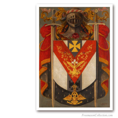 Knight Rose Croix Symbolic Coat of Arms. XX. 18thDegree Crest. Rito Escocés.