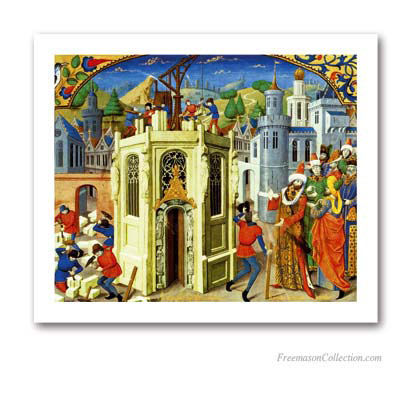 The rebuilding of the Temple of Jerusalem. Pinturas Masónicas